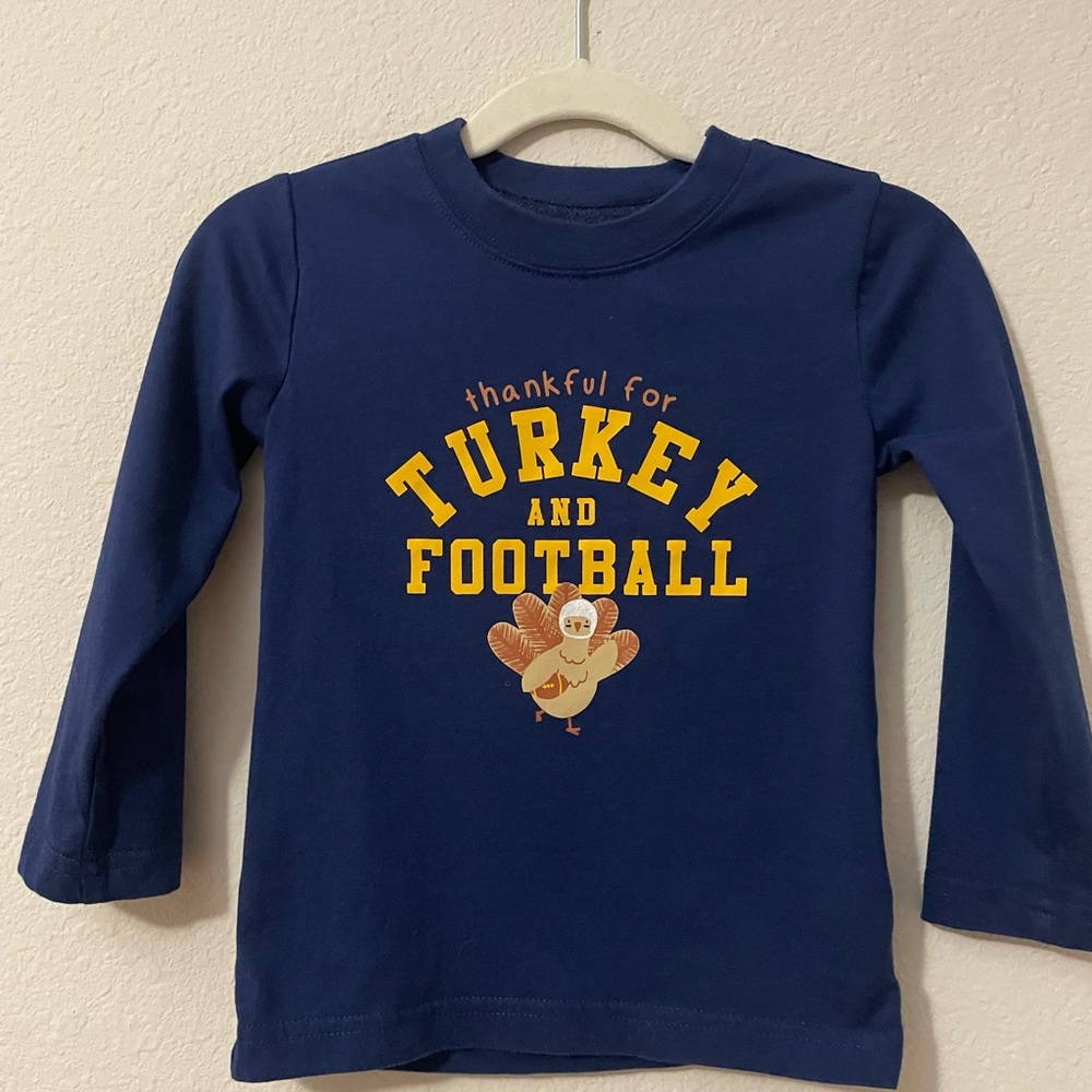 Carter's Navy Turkey and Football Long Sleeve Tee